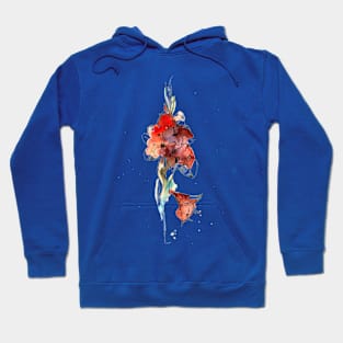 Gladioluses Watercolor Hoodie